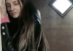 Pretty brunette hair in hot underware masturbating to a wild climax