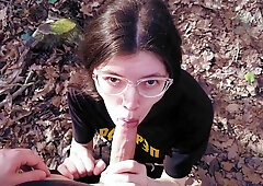 Real Public Romp with a Slender Hottie in a Woods Grove of a City Park in an Ear...