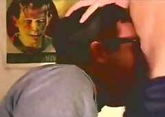 Fucking buddy's throat good and cum on his face 6