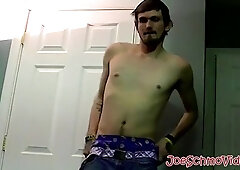 Hot guy unloads his balls in front of guys