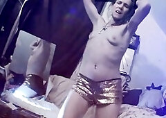 Amateur music video with gorgeous blonde Crystalblue_aura doing a sexy striptease to my new song