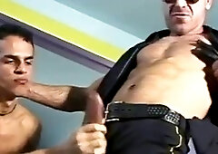 Muscle man fucks a gay cop's ass hard