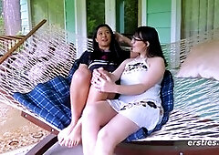 Hot babe Jin goes on a date with brunette stunner Zoey