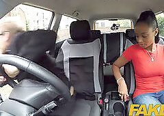 Fake Driving college black learner with gigantic tits