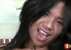 Beautiful brunette Emy Diaz is enjoying masturbation so much