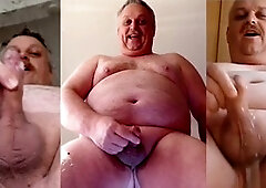 Chubby biwixxxer enjoys solo fun with big gay cock