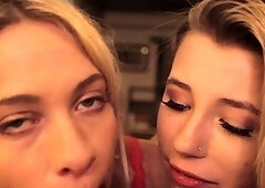 Amateur blonde teens cock sharing threesome fuck