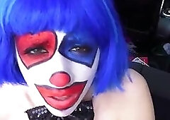 Super sexy clown gets picked up and fucked along the way