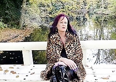 Transsexual Mastix NaomiPerv outdoor smokin' on a hot fall day