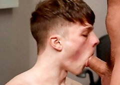 MEN - Slim Mitch Cox with muscle Jay Stroke blowjob cum indoor