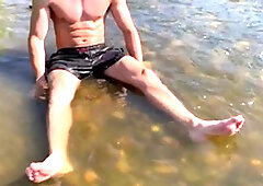 EastBoys - POV plowing hard between muscle straight boy Bruce Paul in public