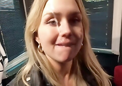 Horny Cumwalk In Leather Jacket