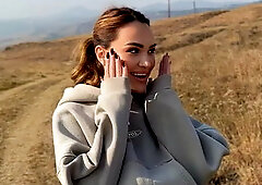 First Date in Mountains Finished Sperm in Mouth. Sex on First Date.