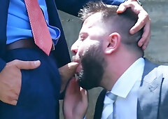 Fingering the asshole of the superstar after the BJ