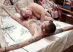 MILF mother-in-law Zona901 teases and pleases with a deepthroat and a mouthful of hot cum