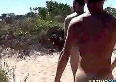 Horny Latino Nudists Bareback Fuck Outdoors