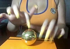 Huge-boobs, chanel-frost, nail-tapping