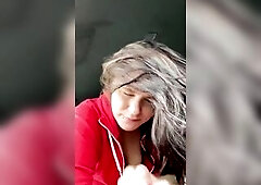 Cute little streetwalker in Recent Orleans sucks rod & takes cum in her throat