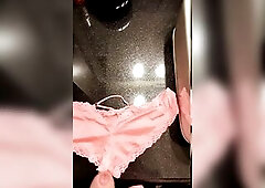Cumming on my gfs sexy satin panties