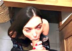 Brunette In Stockings Gets Fucked In The Bathroom At A New Years Eve Party