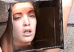 Cute dark haired girl gets restrained and by her older BDSM master