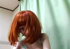 Pink labia close up of naive brunette