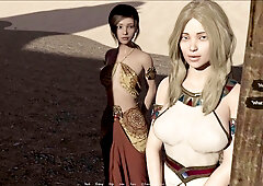 Hot blonde maid goes public in an anime-style adventure