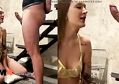 Marvelous golden-haired Elena Lux gives head to girthy wang in a sexy close up POV bowjob scene whilst wearing yellow underware