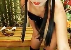 Tranny Stroke her Hard Cock