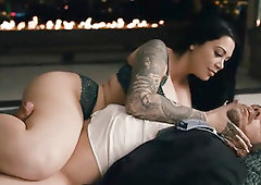 Buxom, tatted biz dame, Melina Mason got down and muddy with one of her biz counterparts