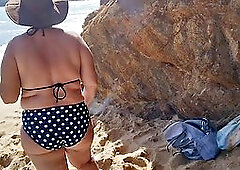 We Were Almost Caught On The Beach Again While I Masturbate Her