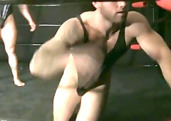 Body Built Wrestler flex