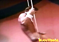 Young man takes on lots of guys in classic bareback orgy