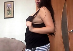 Lovely chunky Natalia Choyz take off cute pajama for u and play with large butt and soaked snatch! Her soaked obese hirsute snatch love to feel finger