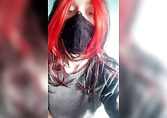 Sexually excited Emo Trans play with booty