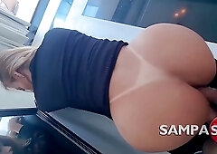 Big ass woman with tan lines, Regina Rizzi is getting fucked hard, from the back