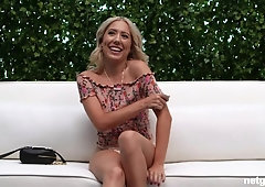 Blonde with nice natural tits fucked by a long black boner