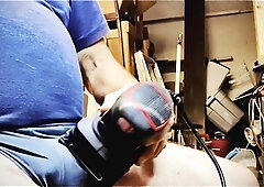 See his wood spunk all over a lollipop sander
