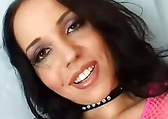 Busty babe has her ass plugged while taking a shaft