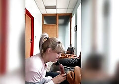 Office whore sucks bosses dick