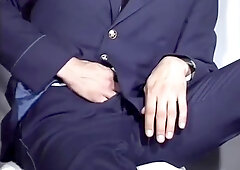 Russian soldier wank and cum