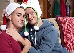 Hardcore Christmas anal video starring Ryan Pitt and Nate Stone