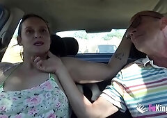 Brunette Amateur Gives Gloved Blowjob