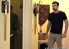 Hairy jock Mason Lear sucked off and fucking gay lover