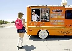 Poor student Carmen Callaway is fucked by horny ice cream seller