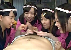 Nice teen is a hot Japanese AV Model into group sex