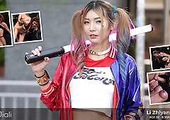 Li Zhiyan Gets Fucked At The Halloween Sex Party Dressed As Harley Quinn - AVJiali