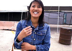 Asian sensation with nice tits rides the BangBus - BangBus