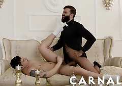 Staghomme Bastian Karim gets face humped by dangled Clergyman Leandro