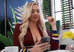 Slutty blonde gets fornicated in 3some by two horny dudes